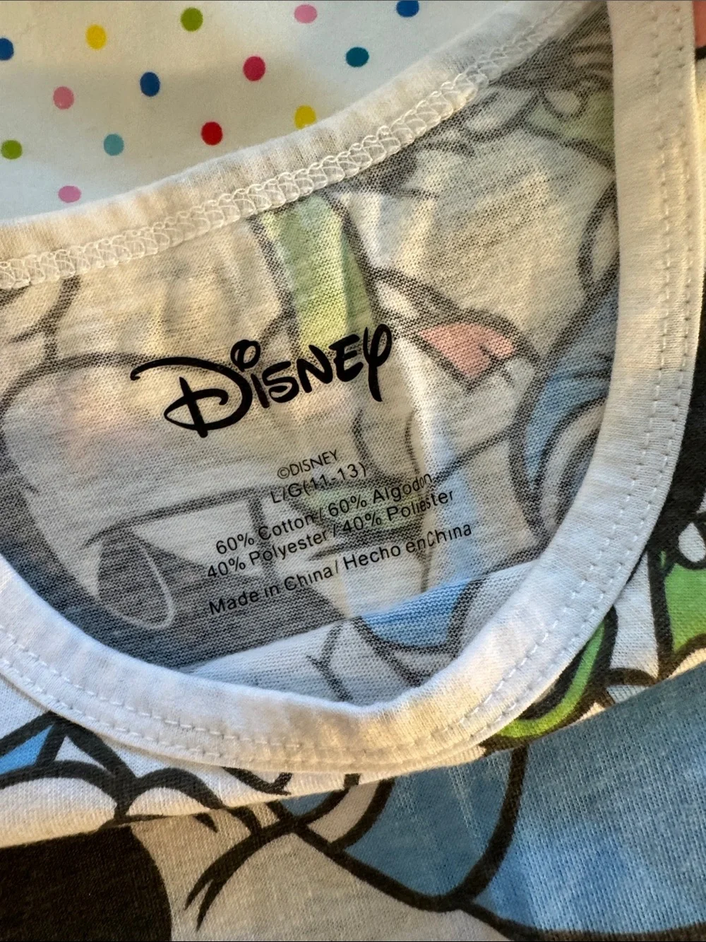 Disney Multicolor Cartoon Character Tank Top - White Trim